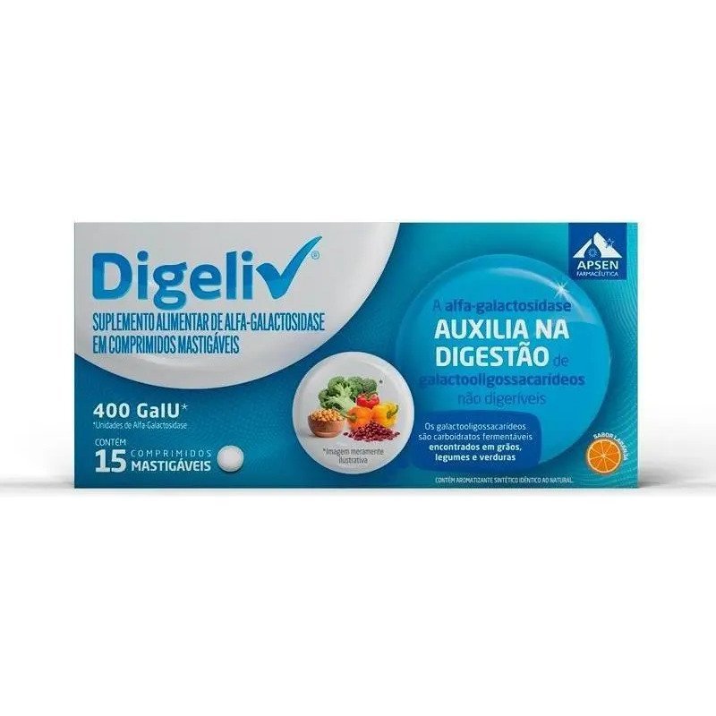 Digeliv 400 GalU C/15 Comprimidos