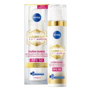 Facial NIVEA LUMINOUS 630 Fluido Antimarcas FPS 50 40ml, Previne e Reduz Marcas Escurecidas, Proteção UVA/UVB, Pele Uniforme