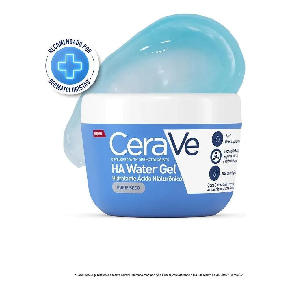 Hidratante Facial Toque Seco, 3 Ceramidas e AH, HA Water Gel CeraVe, 85g - Imagem 2