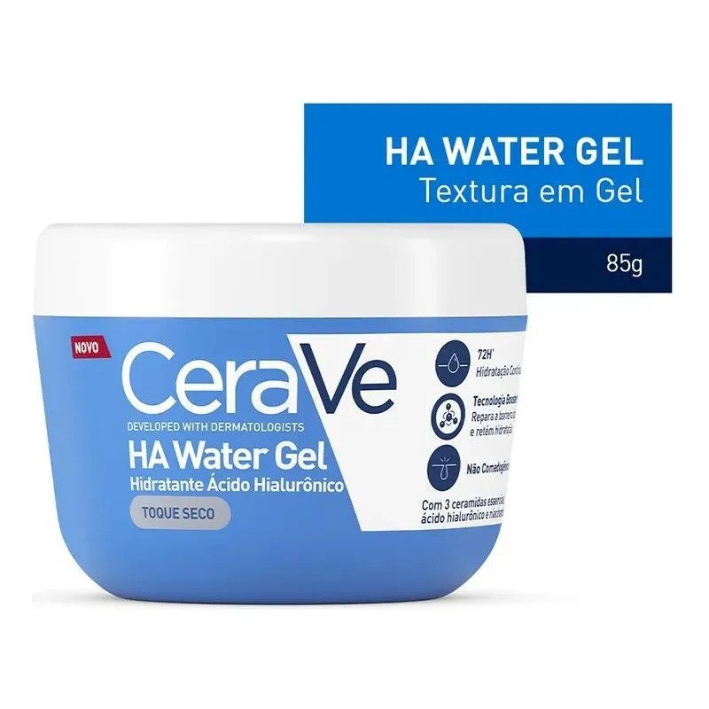 Hidratante Facial Toque Seco, 3 Ceramidas e AH, HA Water Gel CeraVe, 85g - Imagem 3