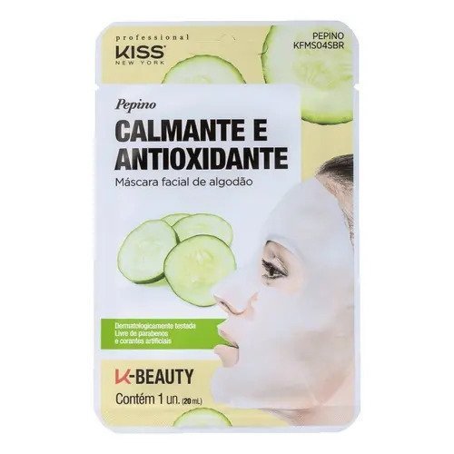 Máscara Facial de Pepino Calmante e Kiss para o Rosto