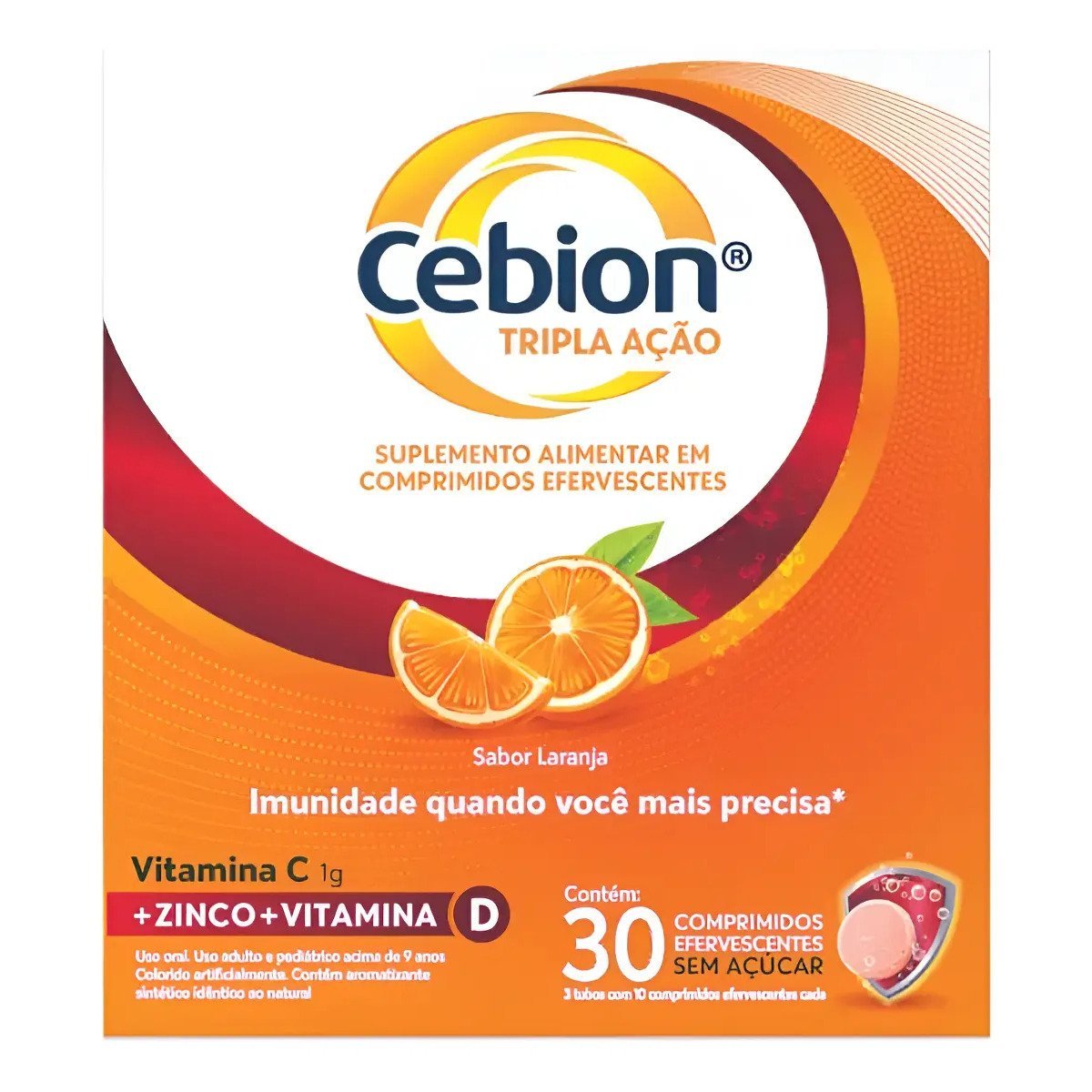 Vitamina C/d + Zinco 30 Comp Efervescentes Laranja Cebion